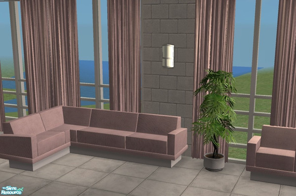 Sims 2 — Comfy Linen - Pink Sectional Sofa/Chair by Bitzybus — Recolor for the Nightlife sectional sofa/chair. **requires