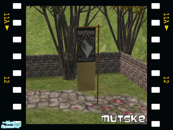 Sims 2 — Medieval Banners recolor 3 by Mutske — Medieval Banners and shield with swords. Just for decoration. New Meshes.