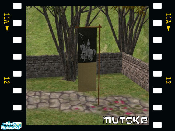 Sims 2 — Medieval Banners recolor 1 by Mutske — Medieval Banners and shield with swords. Just for decoration. New Meshes.