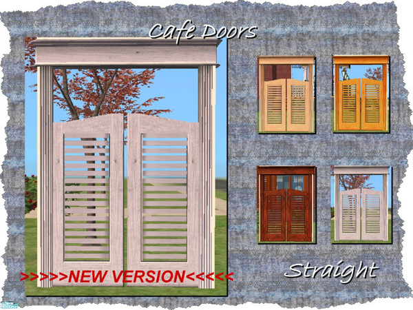 Sims 2 — Cafe Doors Double-Straight by Dgandy — NEW VERSION. Re-made to address problems with the original.THANKS TO