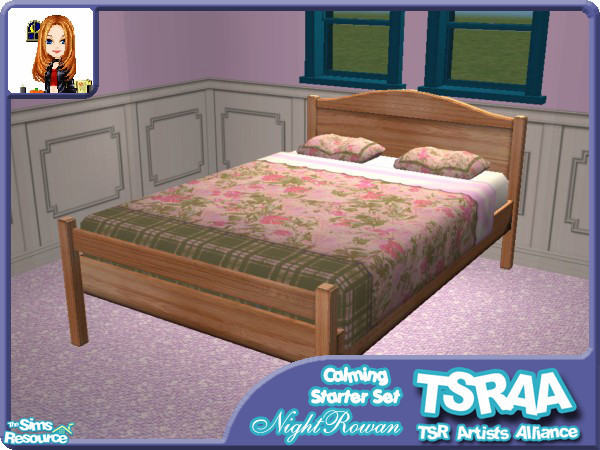 Sims 2 — Calming Starter Set -Floral Bedding by NightRowan — This set was made during the creation of 8 Starter Lane and