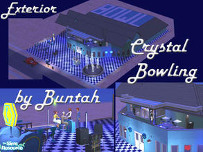 Sims 2 — Crystal Bowling by buntah — My first Nightlife/University community lot. Includes bowling, dining, swimming,