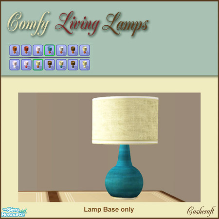 Sims 2 — Comfy Living Lamps--Blue Base by Cashcraft — The Comfy Living Lamps requires the tablelamp mesh file from the