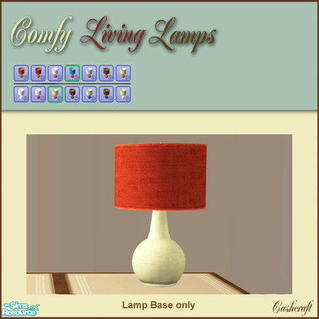 Sims 2 — Comfy Living Lamps--Beige Base by Cashcraft — The Comfy Living Lamps requires the tablelamp mesh file from the