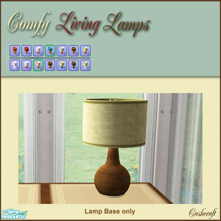 Sims 2 — Comfy Living Lamps--Chocolate Base by Cashcraft — The Comfy Living Lamps requires the tablelamp mesh file from
