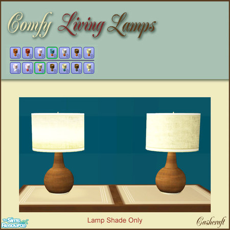 Sims 2 — Comfy Living Lamps--Beige Shade by Cashcraft — The Comfy Living Lamps requires the tablelamp mesh file from the