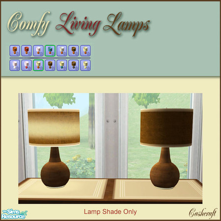 Sims 2 — Comfy Living Lamps--Chocolate Shade by Cashcraft — The Comfy Living Lamps requires the tablelamp mesh file from