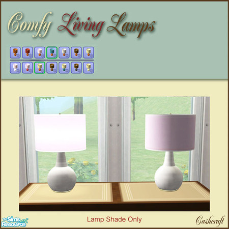 Sims 2 — Comfy Living Lamps--Pink Shade by Cashcraft — The Comfy Living Lamps requires the tablelamp mesh file from the