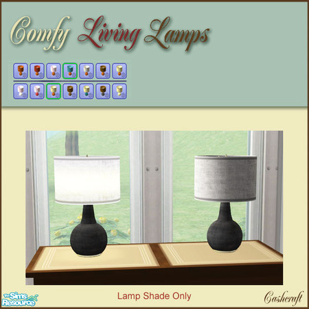 Sims 2 — Comfy Living Lamps--Gray Shade by Cashcraft — The Comfy Living Lamps requires the tablelamp mesh file from the