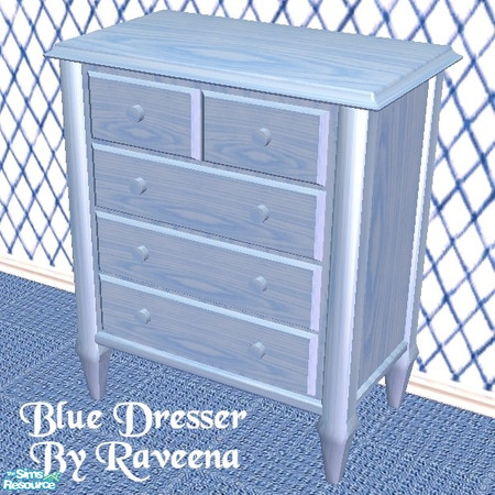Sims 2 — Blue Dresser by Raveena — This is a recolor of Dincer's Gustavian bedroom set. There are 3 different colors,