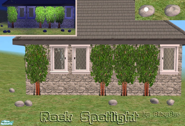 Sims 2 — Rock Spotlight by Bitzybus — Rock Spotlight for the garden. Polygons: 265 Vertices: 186