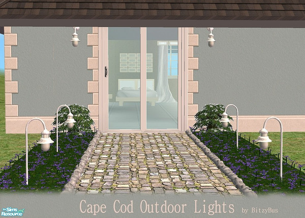 Sims 2 — Cape Cod Outdoor Lights by Bitzybus — Wall and pathway lamp in cape cod style. Uses the same color options as