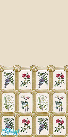 Sims 2 — Blake Flowers 3 by Lorah — Blake Flowers. 4 walls, 2 floors in gold, red, blue, beige, etc.