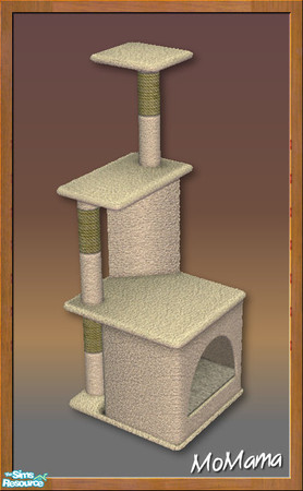 Sims 2 — NK Cat Condos - Off White by MoMama — A cozy cat condo in a nice Off White. Perfect for your tired kitty!