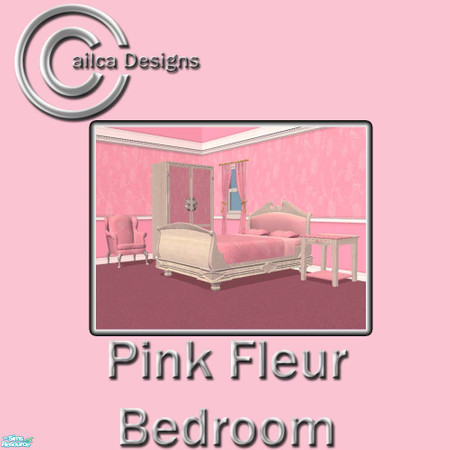 Sims 2 — Pink Fleur Bedroom by Cailca — A pink bedroom with textures to match my Pink Fleur walls and Bedding.