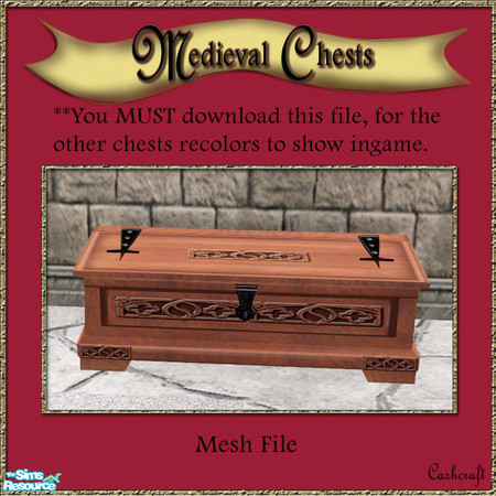 Sims 2 — Medieval Chests--Coffee Table by Cashcraft — A hand-crafted marriage chests, hand forged lock, and hinges, with