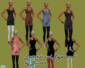 Sims 2 — Leotards and LegWarmers by buntah — Request from Maniacal666: "I'm after a workout set that has long black