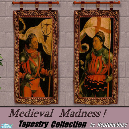 Sims 2 — NSC Tapestry Set 9 by Neptunesuzy — A pair of Medieval Tapestries! Enjoy! (*****TSRAA Member) 