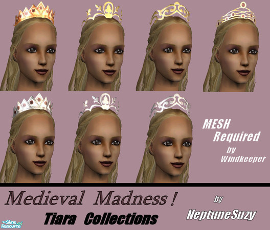 Sims 2 — NSC Tiaras Set 2 by Neptunesuzy — Set of 7 Beautiful Tiaras! You will find them in the glasses section, they are