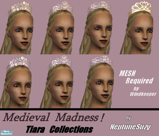 Sims 2 — NSC Tiaras Set1 by Neptunesuzy — Set of 7 Beautiful Tiaras! You will find them in the glasses section, they are