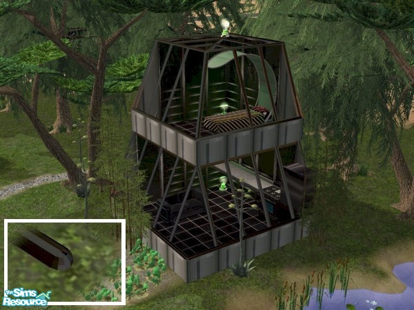 Sims 2 — Tubular Fence (Black) by Cyclonesue — One of six tubular fences in metallic colours - ideal for glass domes and