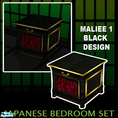 Sims 2 — Japanese end table by maliee1 — Japanese collection Black Design by maliee 1 