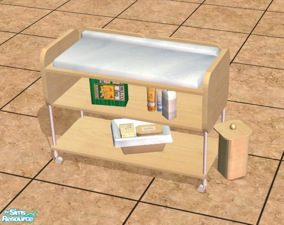 Sims 2 — 4ESF Changing Table Wood5Blue by rocketmari — This is a recolor of the changing table from 4 Ever Simfantasy.