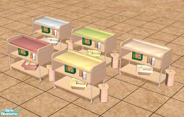 Sims 2 — 4ESF Changing Table Wood3Set by rocketmari — This is a recolor set of the changing table from 4 Ever Simfantasy.