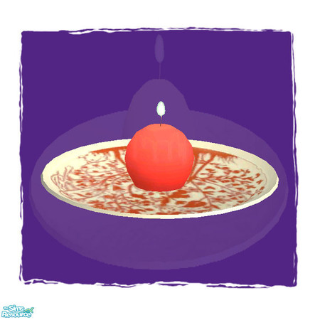 Sims 2 — Candle set VIII-Small Round Candle  Red plate by Paleoanth — Part VIII of the candle series. This one is a small