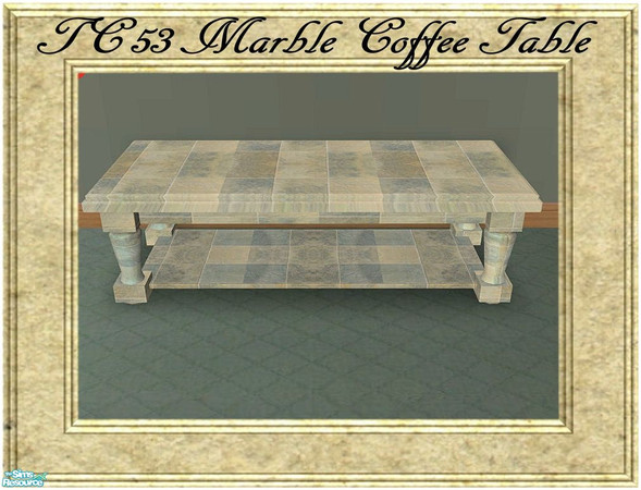 Sims 2 — TC53 Marble Elegance Livingroom - Coffee Table by luvmy7 — A very lovely Marbled Coffee Table recolored to match
