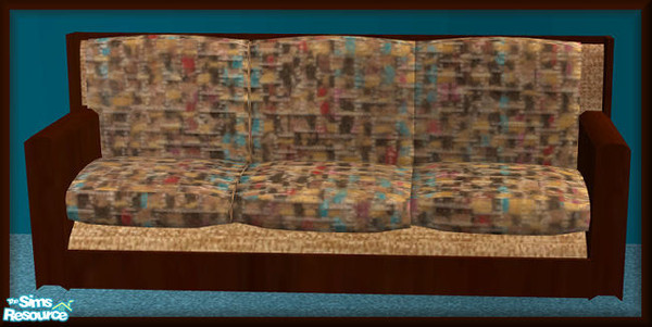 Sims 2 — NK Country Living Dusk - Sofa by MoMama — A sofa of dark teak wood with a base of light brown fabric and