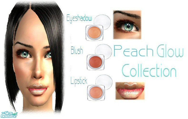 Sims 2 — Peach Glow Collection by fortunecookie1 — Here is a makeup collection made to compliment your sims outer beauty.