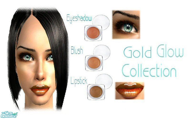 Sims 2 — Gold Glow Collection by fortunecookie1 — Here is a makeup collection made to compliment your sims outer beauty.