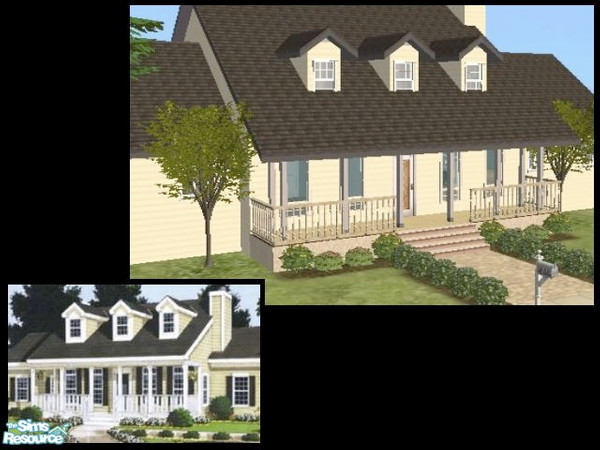 Sims 2 — Nanoc Architects - Plan O (3 beds, 2 baths) by m.jacquart — This contemporary county home features 3 bedrooms, 2