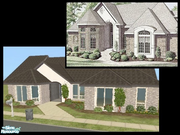 Sims 2 — Nanoc Architects - Plan P (3 beds, 2 baths) by m.jacquart — This home features a large master suite with private