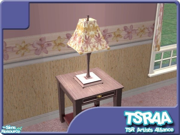 Sims 2 — Pink Sand Daisies LampShade by jeni — Lampshade to co-ordinate with Pink Sand Daisies Bedroom Collection (Post