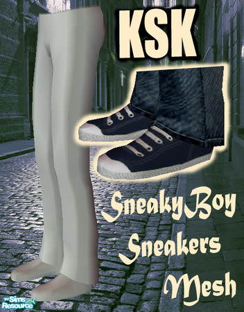 Sims 2 — KSK SneakyBoy Sneakers Mesh by Knightskykyte — This is a modification of the original Maxis jeans and cowboy