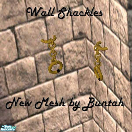 Sims 2 — Wall Shackles MESH by buntah — This is part of my Dungeon set. Find it in Decorative>Miscellaneous.