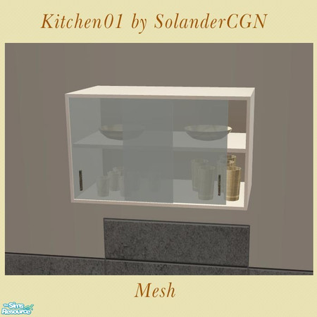 Sims 2 — Kitchen01 by SolanderCGN - Cabinet1 by SolanderCGN — Upper cabinet with cups as part of my first kitchen set.
