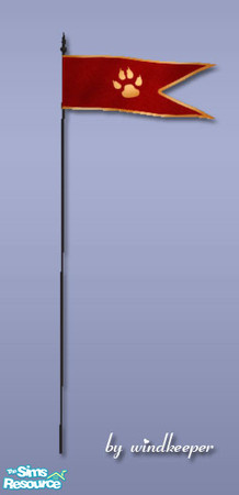 Sims 2 — Red and gold flag by Windkeeper — You need to download "Flagpole" file from this set for this recolor