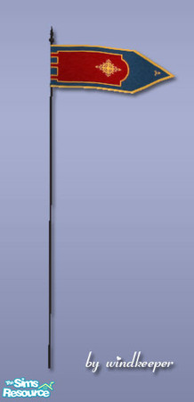 Sims 2 — Blue and gold flag by Windkeeper — You need to download "Flagpole" file from this set for this recolor