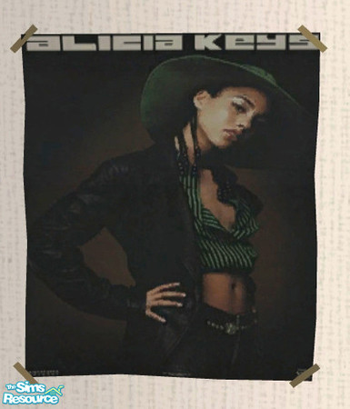 Sims 2 — Alicia Keys Poster by ShortyBoo — An Alicia Keys poster. Recolor of the "Civic Idol" poster.