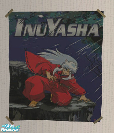 Sims 2 — Inuyasha Poster 01 by ShortyBoo — A Inuyasha poster. Recolor of the "Civic Idol" poster.