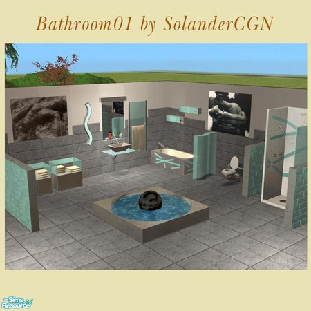 Sims 2 — Bathroom01 by SolanderCGN by SolanderCGN — My first bathroom set. Includes 15 objects, 3 walls and 1 floor. All