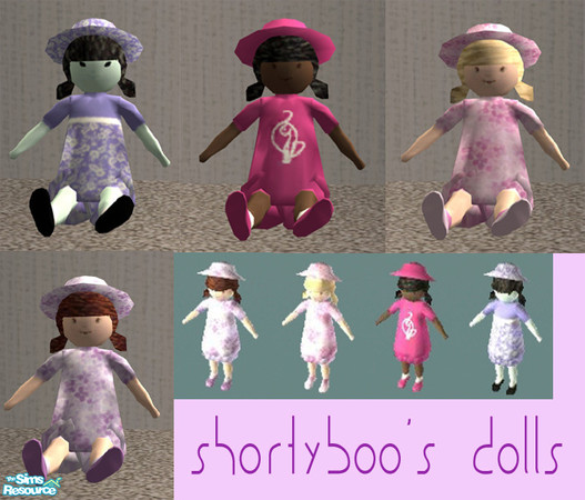 Sims 2 — ShortyBoo's Dolls by ShortyBoo — Four recolors of Natrobo's dolls on MTS2. These are my first objects.