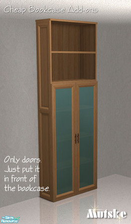 Sims 2 — Bookcase Cheap Tall Doorglass 03 by Mutske — ** Updated **. If you put something behind the glass doors, you can