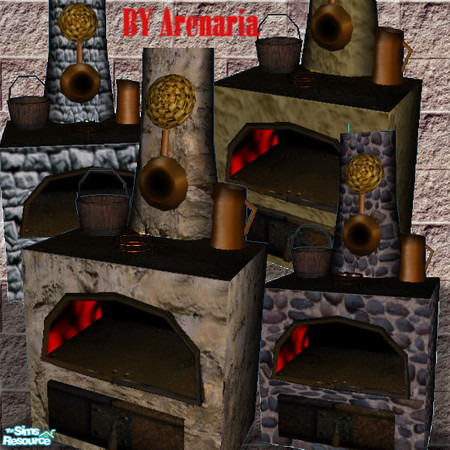 Sims 2 — Medieval Baking Ovens by arenaria — Medieval Ovens for you castle or Hobbit hole! By Arenaria