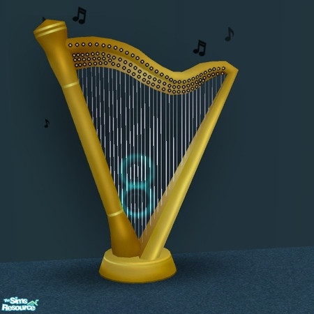 Sims 2 — Golden Harp [RECOLOR] by Dr Pixel — Gold recolor for the Enchanted Harp. - Will NOT work without the original