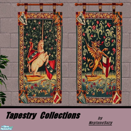 Sims 2 — NSC Tapestry Set 4 by Neptunesuzy — Your Sims will love this pair of Beautiful Classic Tapestries! Perfect for