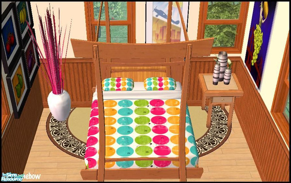 Sims 2 — Polka Dot Bedding by raynebow — Colorful polka dot bedding - looks great in game!